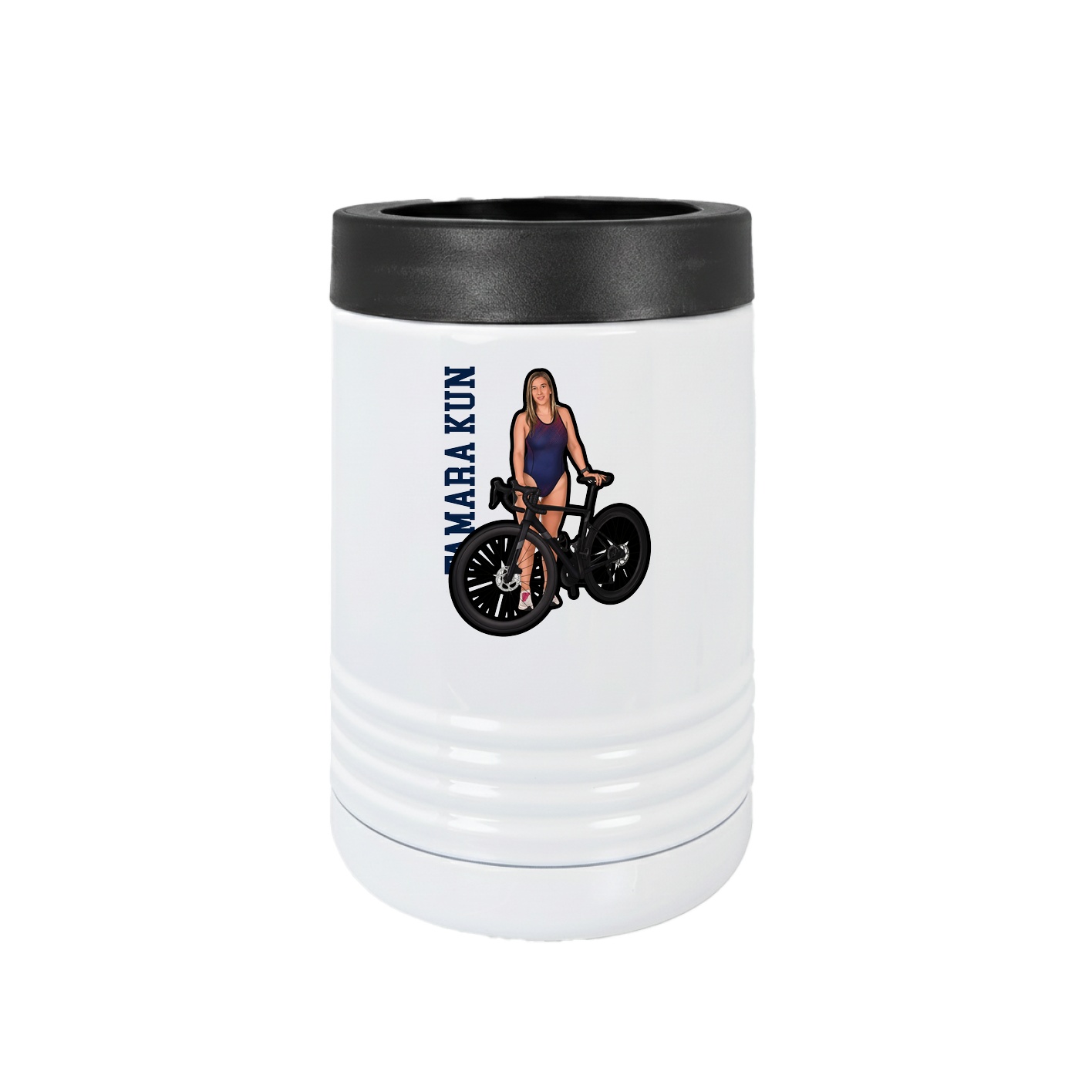 Beverage Holder — Name Vertical in White