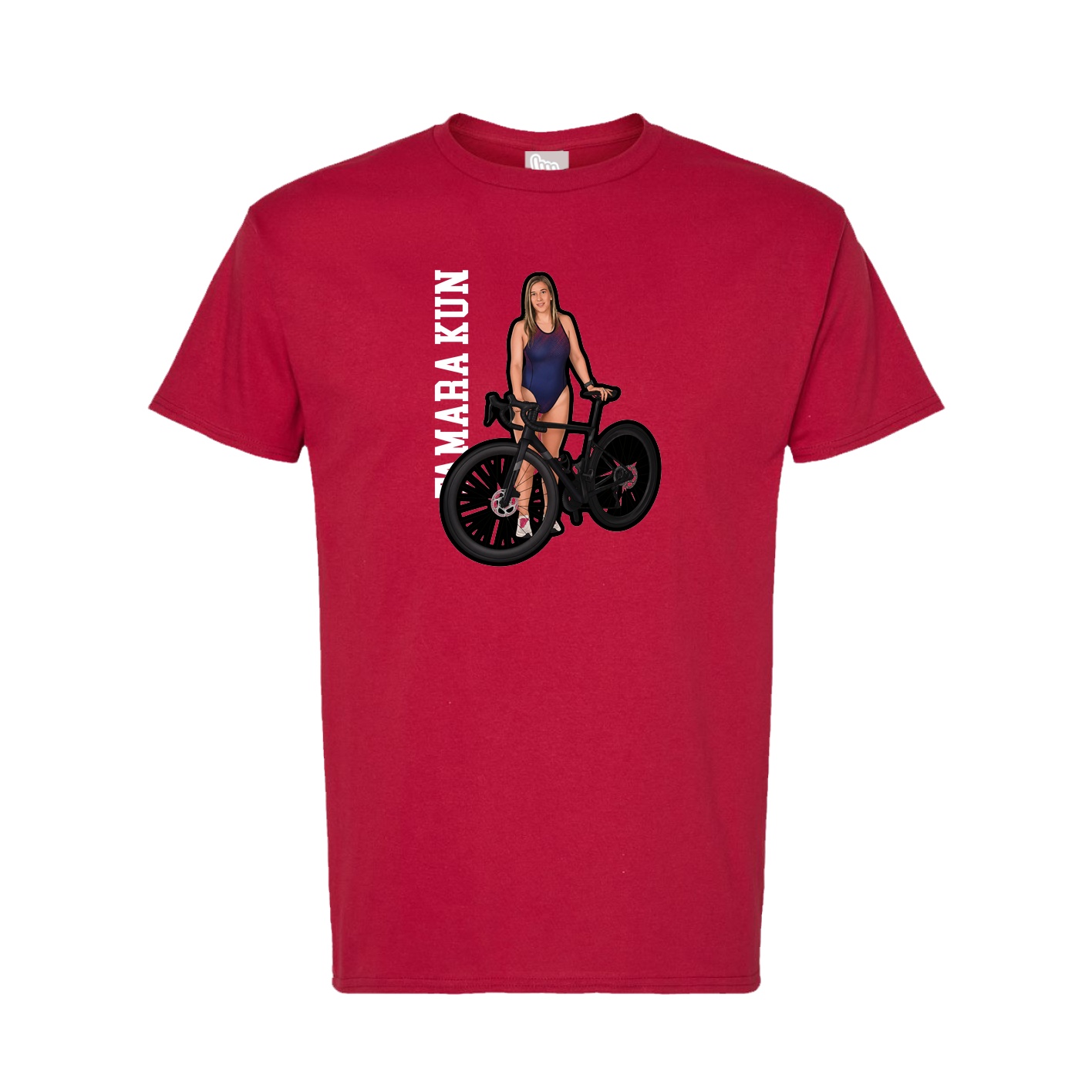 Tee — Name Vertical in Crimson
