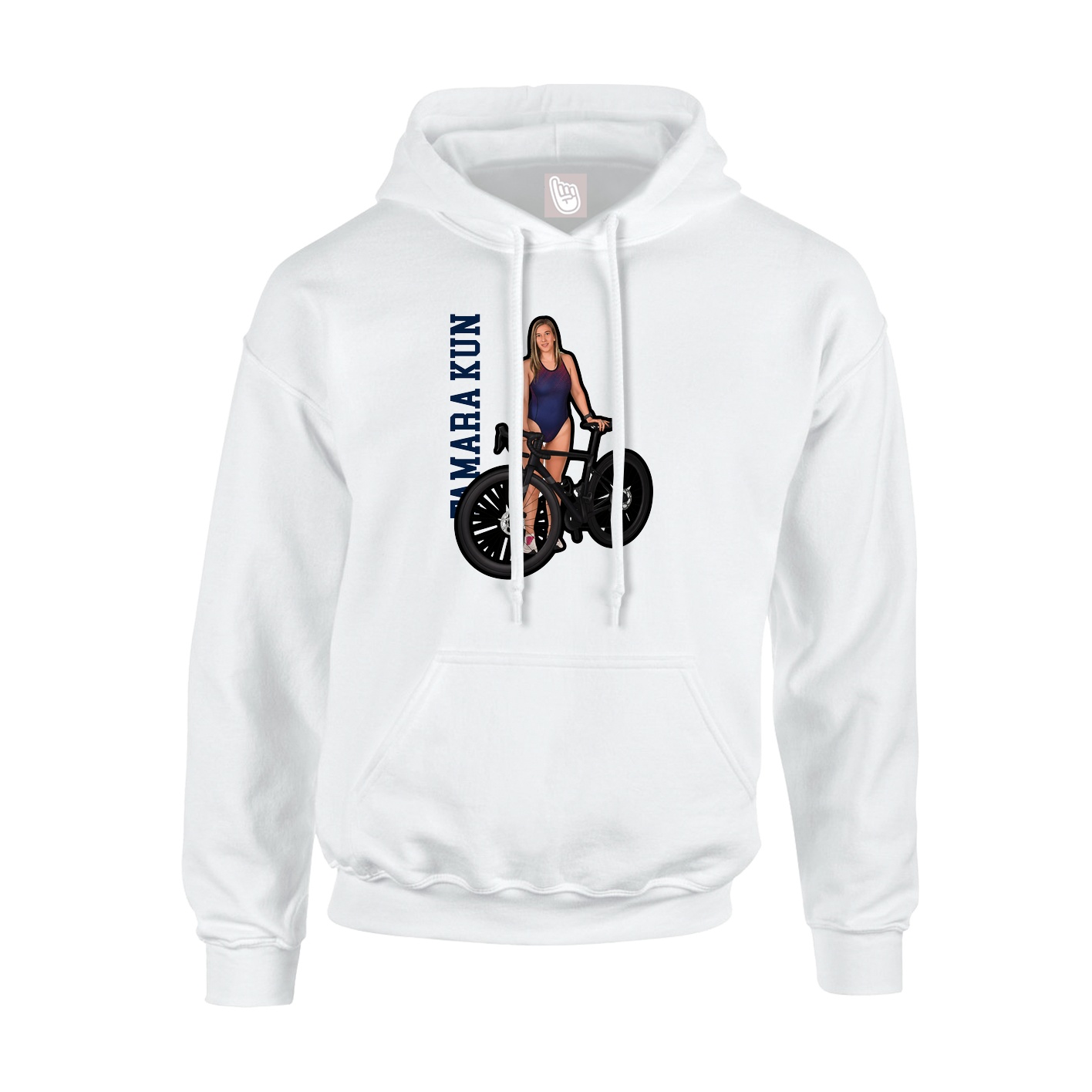 Youth Hoodie — Name Vertical in White