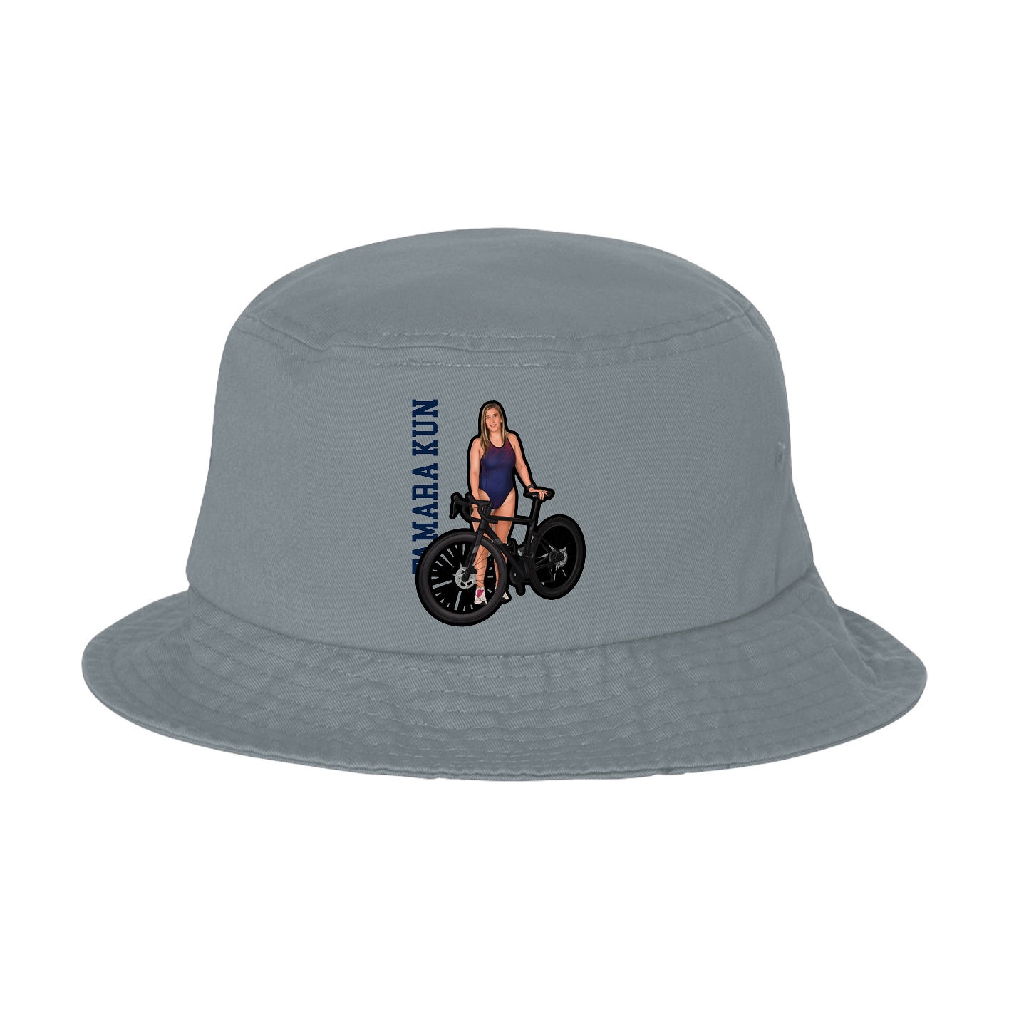 Bucket Cap — Name Vertical in Grey