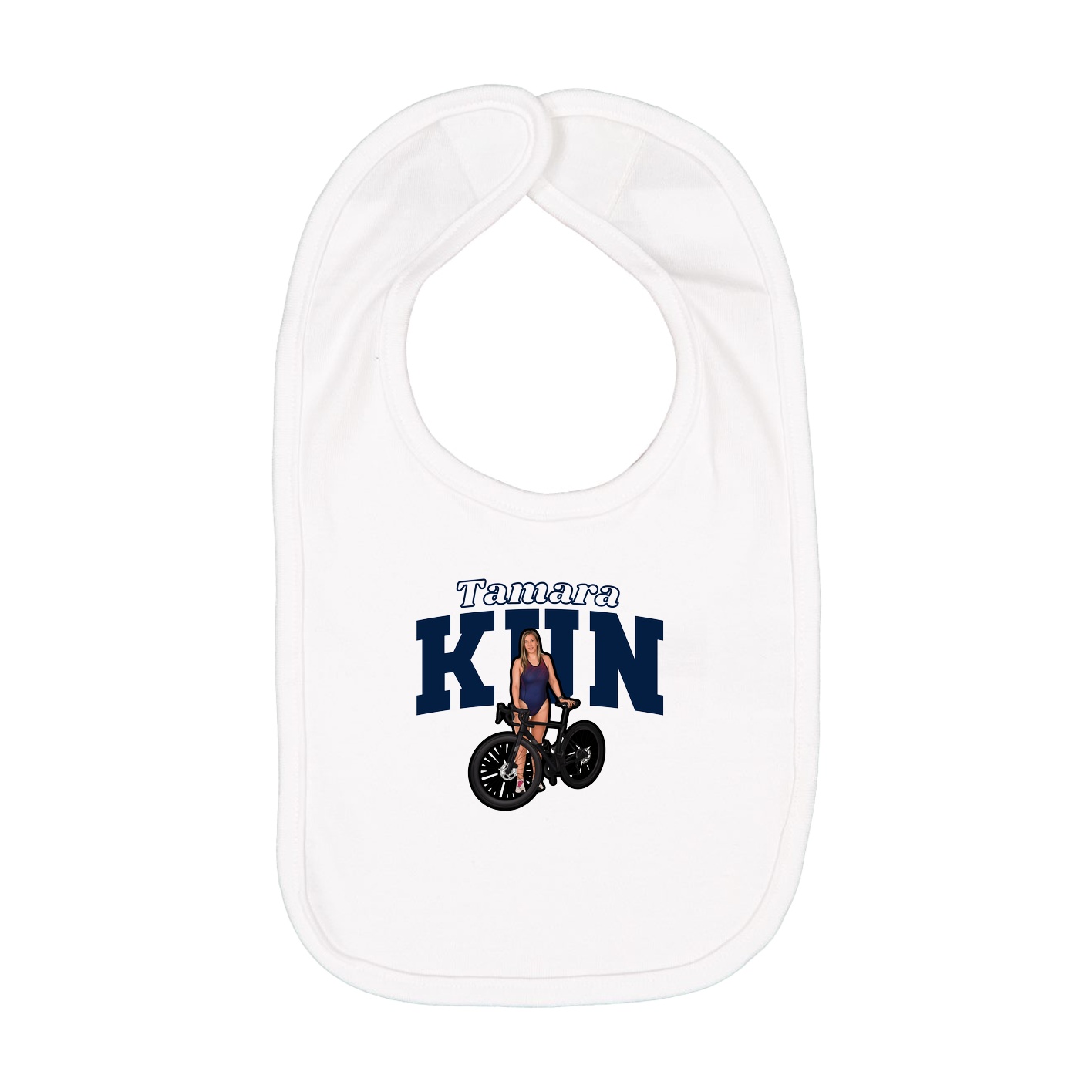 Infant Bib — Name Arch in White