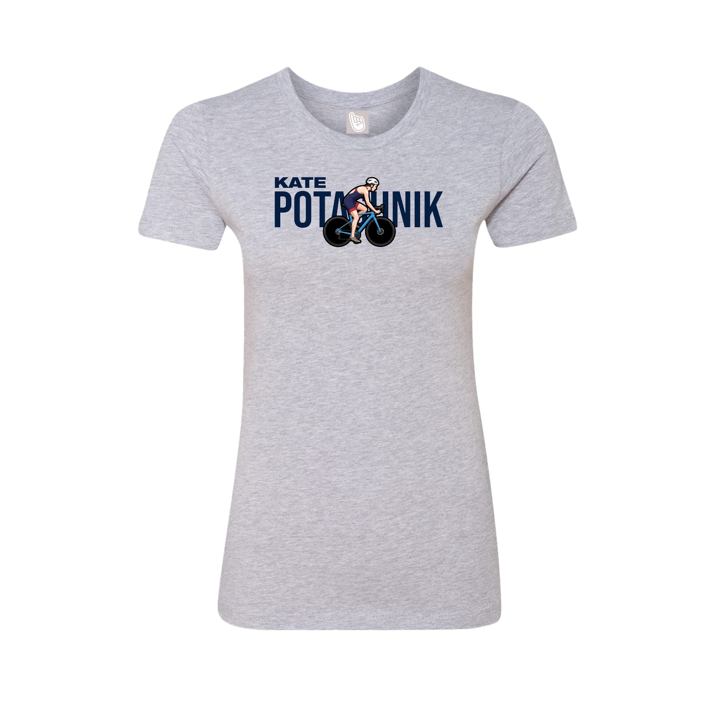 Fitted Women's Tee — Player Name in Grey