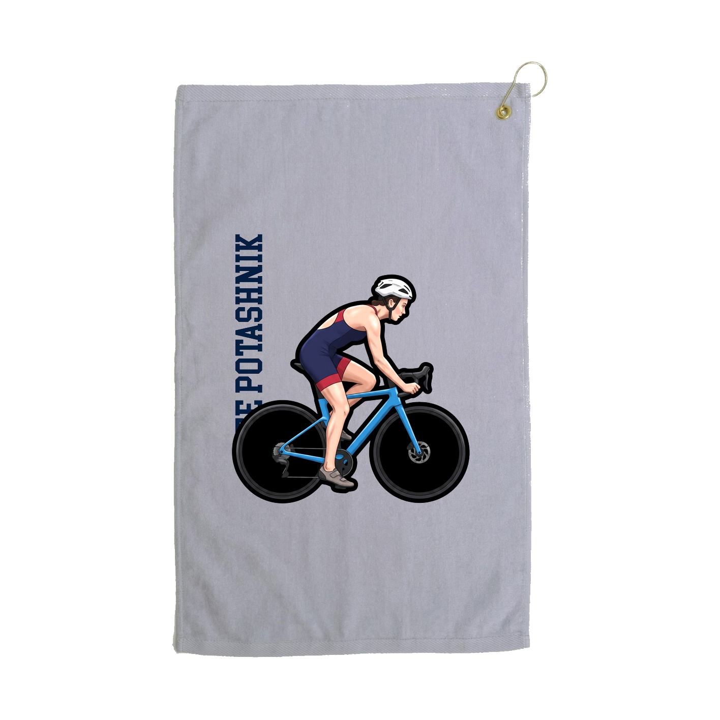 Golf Towel — Name Vertical in Grey