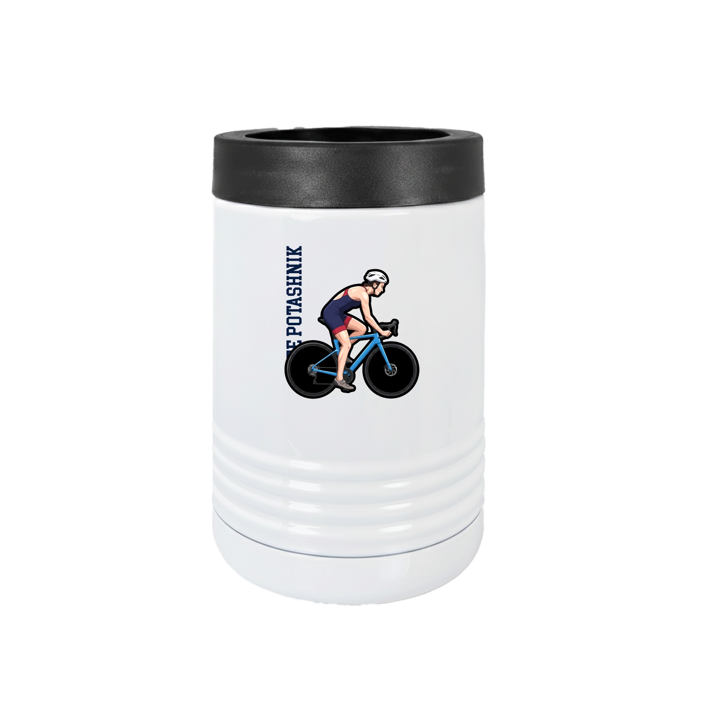Beverage Holder — Name Vertical in White