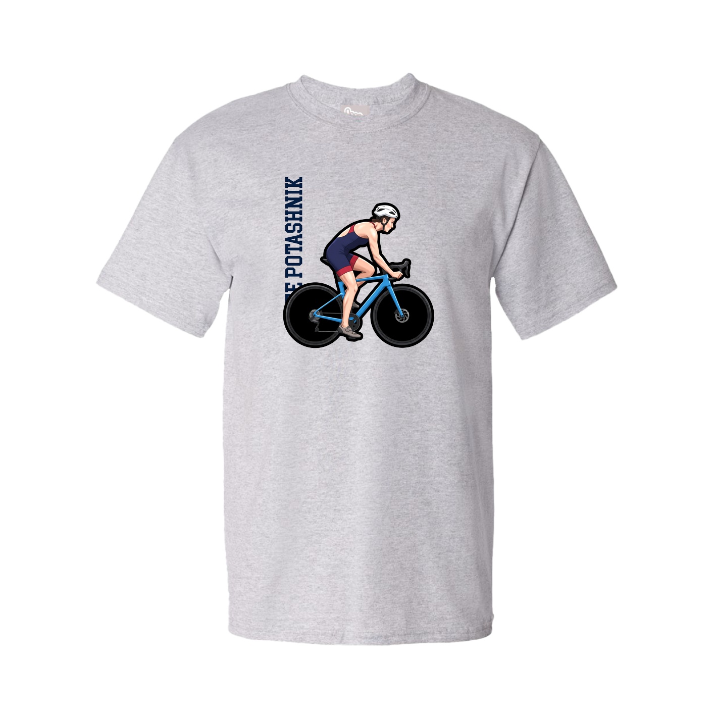 Tee — Name Vertical in Grey