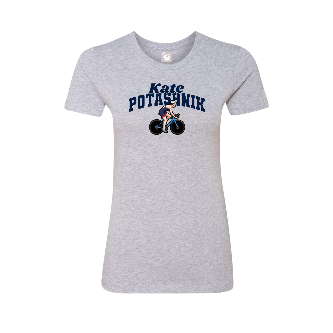 Fitted Women's Tee — Signature Arch in Grey