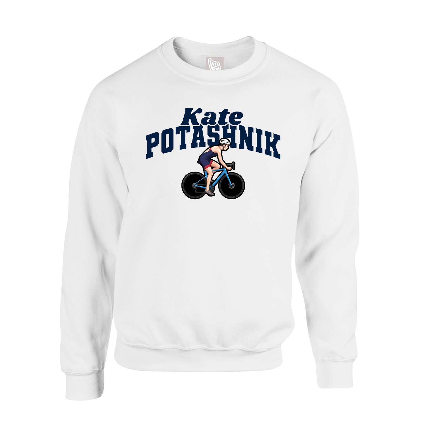 Fleece Crew — Signature Arch in White