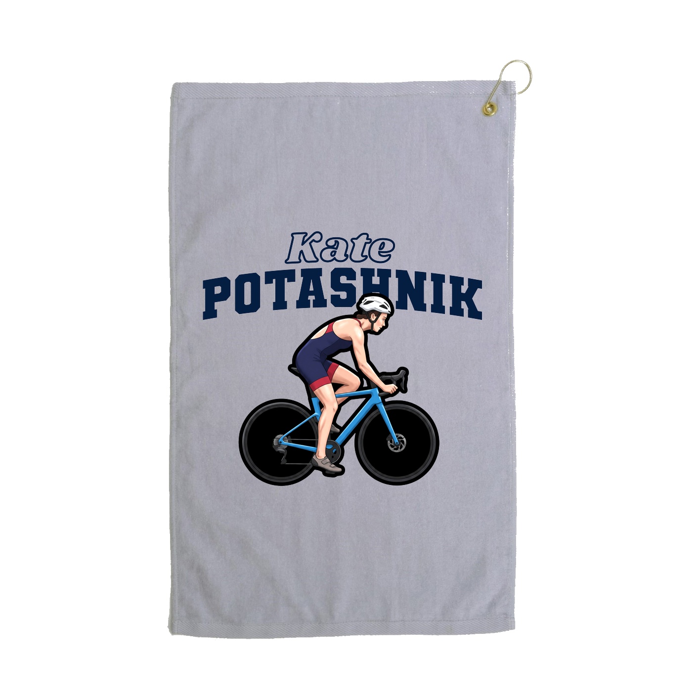 Golf Towel — Name Arch in Grey