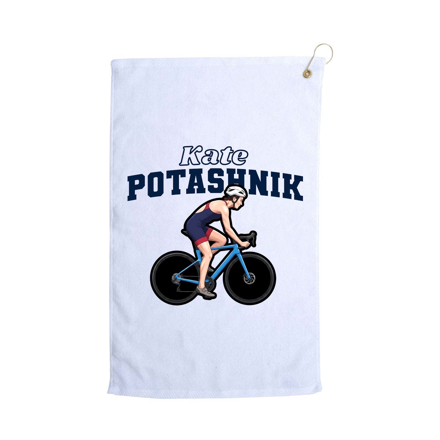 Golf Towel — Name Arch in White