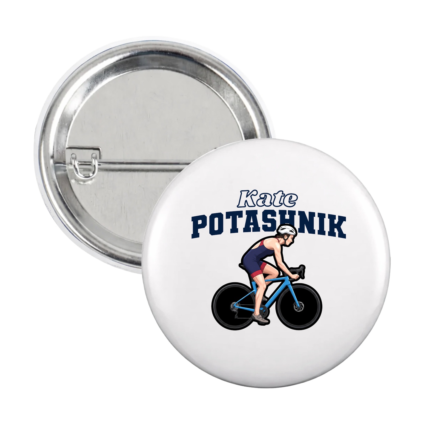 Game Day Button — Name Arch in White