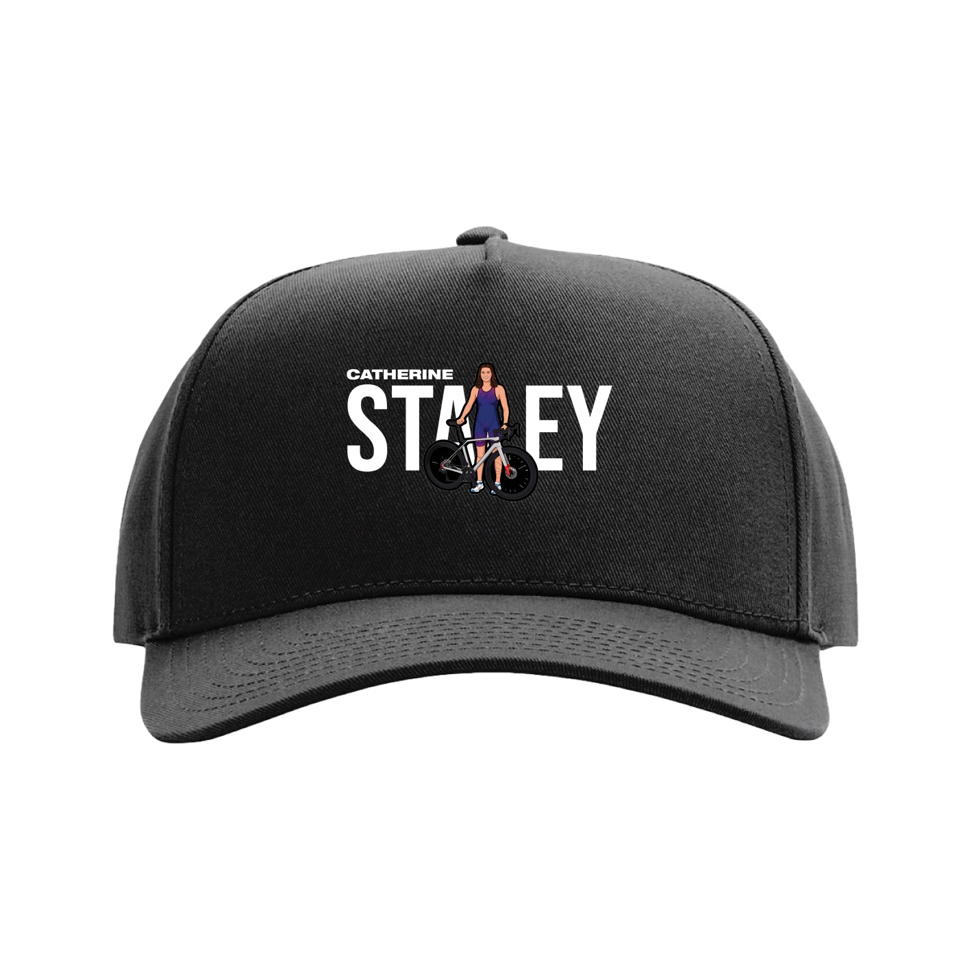 Full Fabric Five-Panel Champ Cap — Player Name in Black