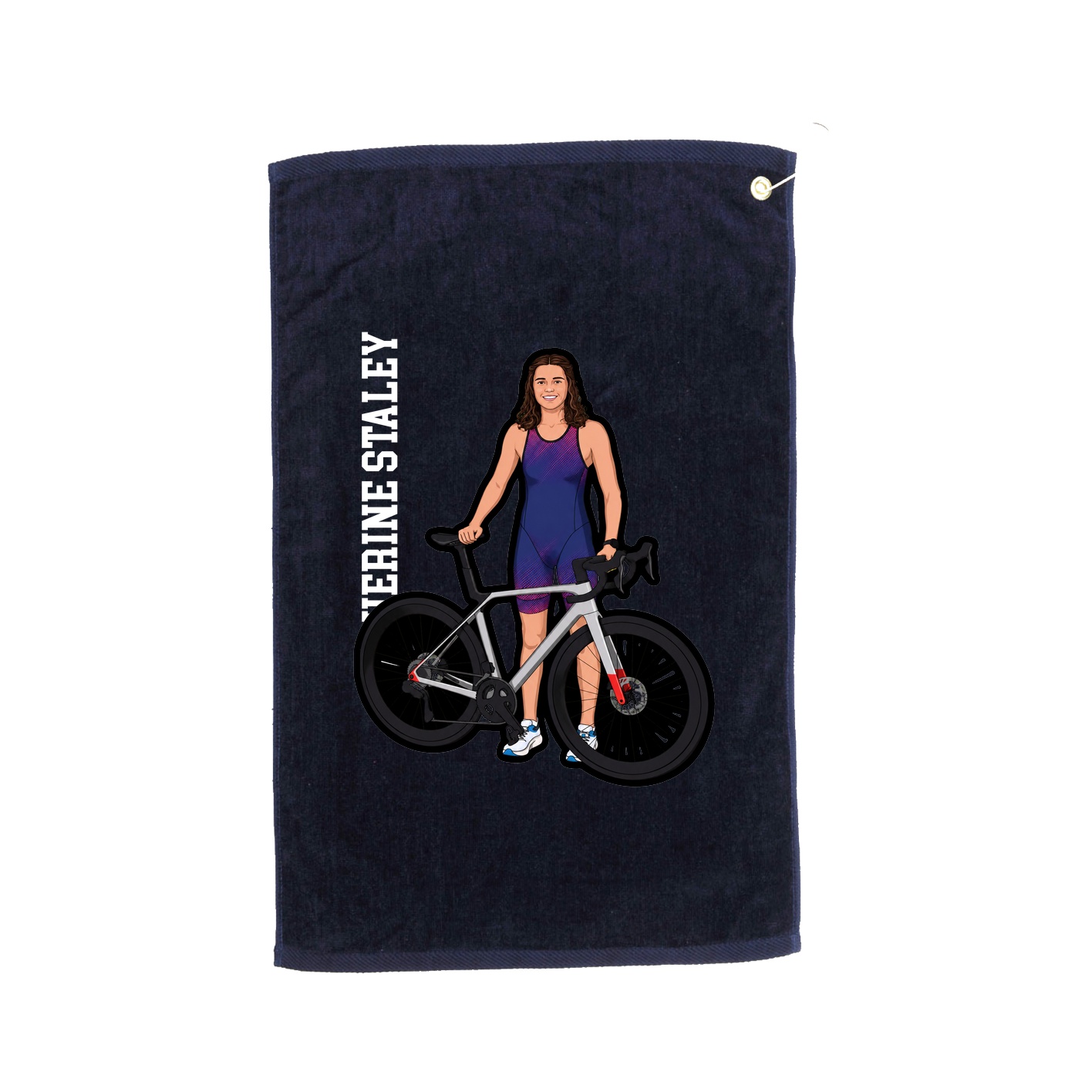 Golf Towel — Name Vertical in Navy