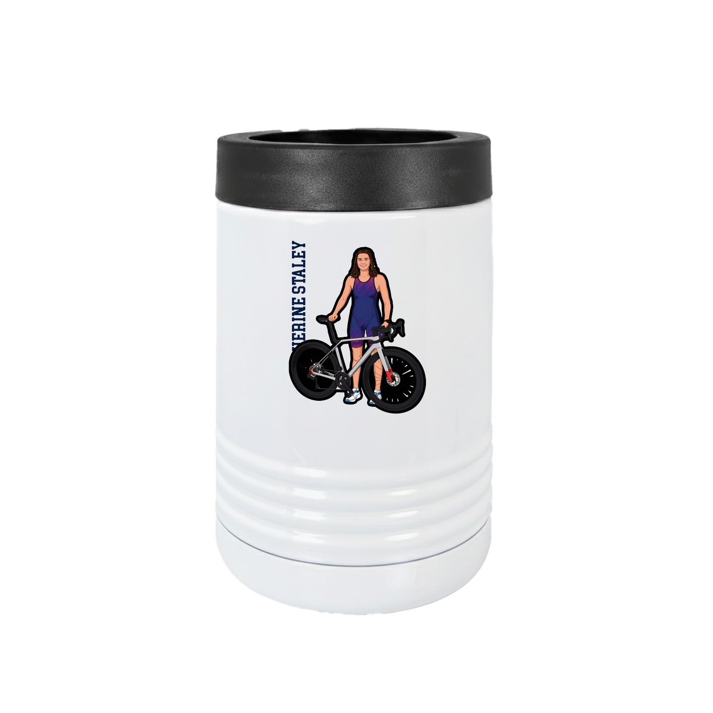Beverage Holder — Name Vertical in White