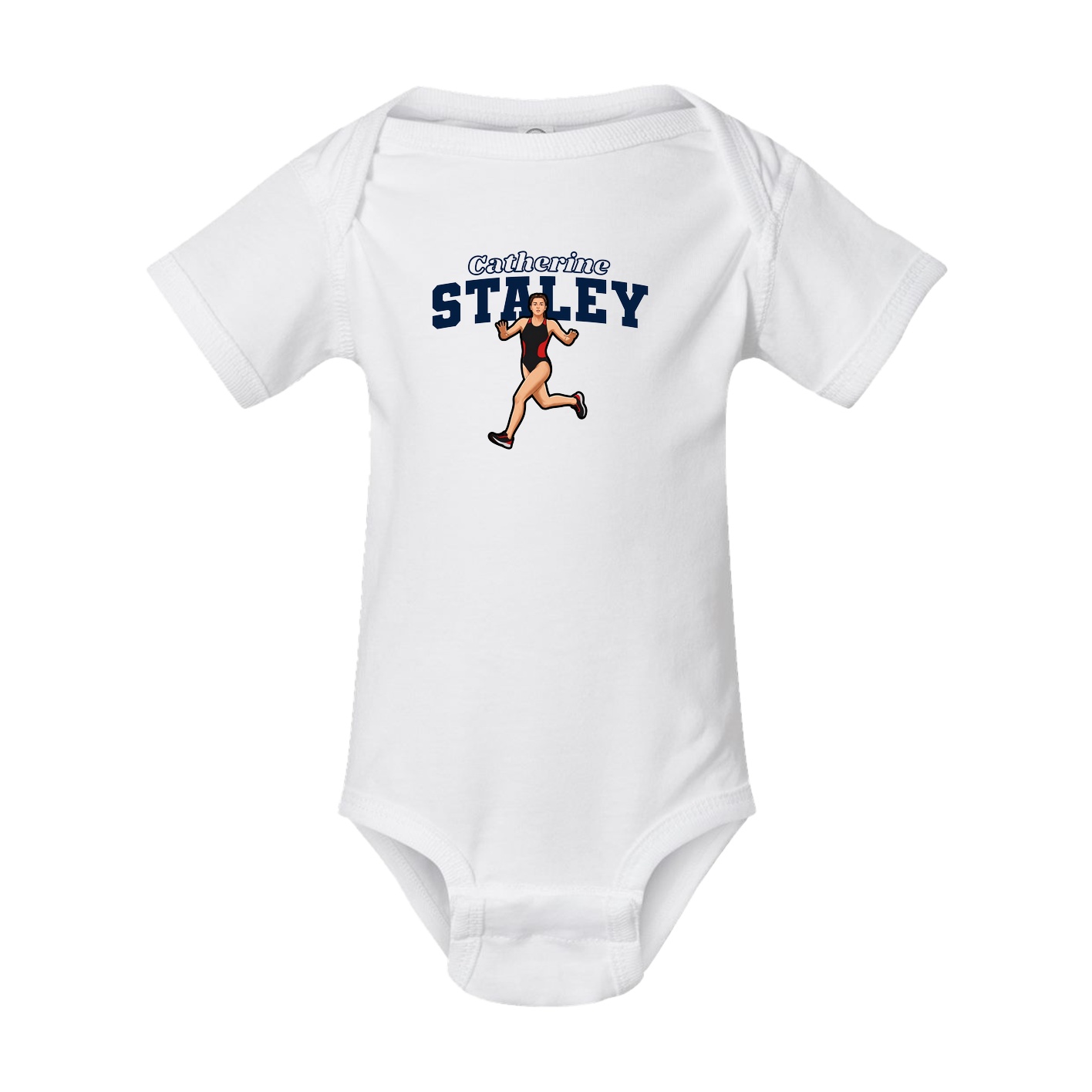 Baby Onesie — Name Arch in White