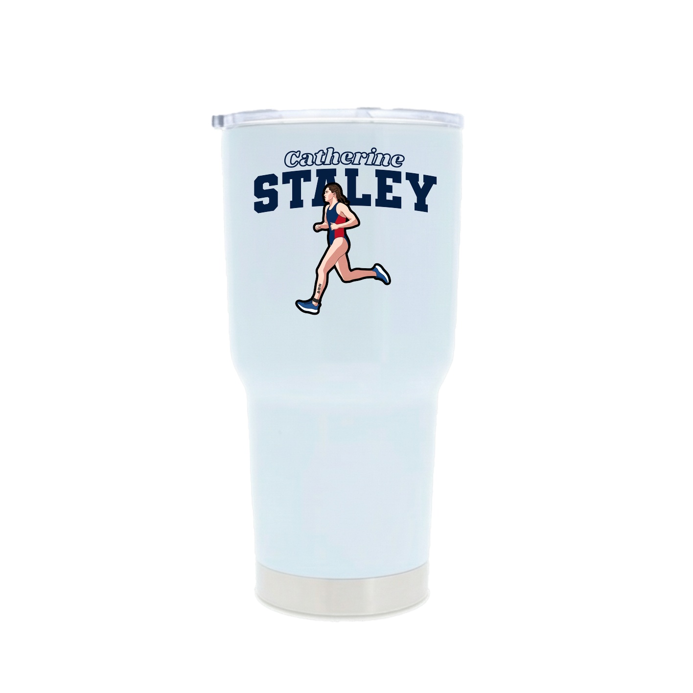 30oz Stainless Steel Tumbler — Name Arch in White