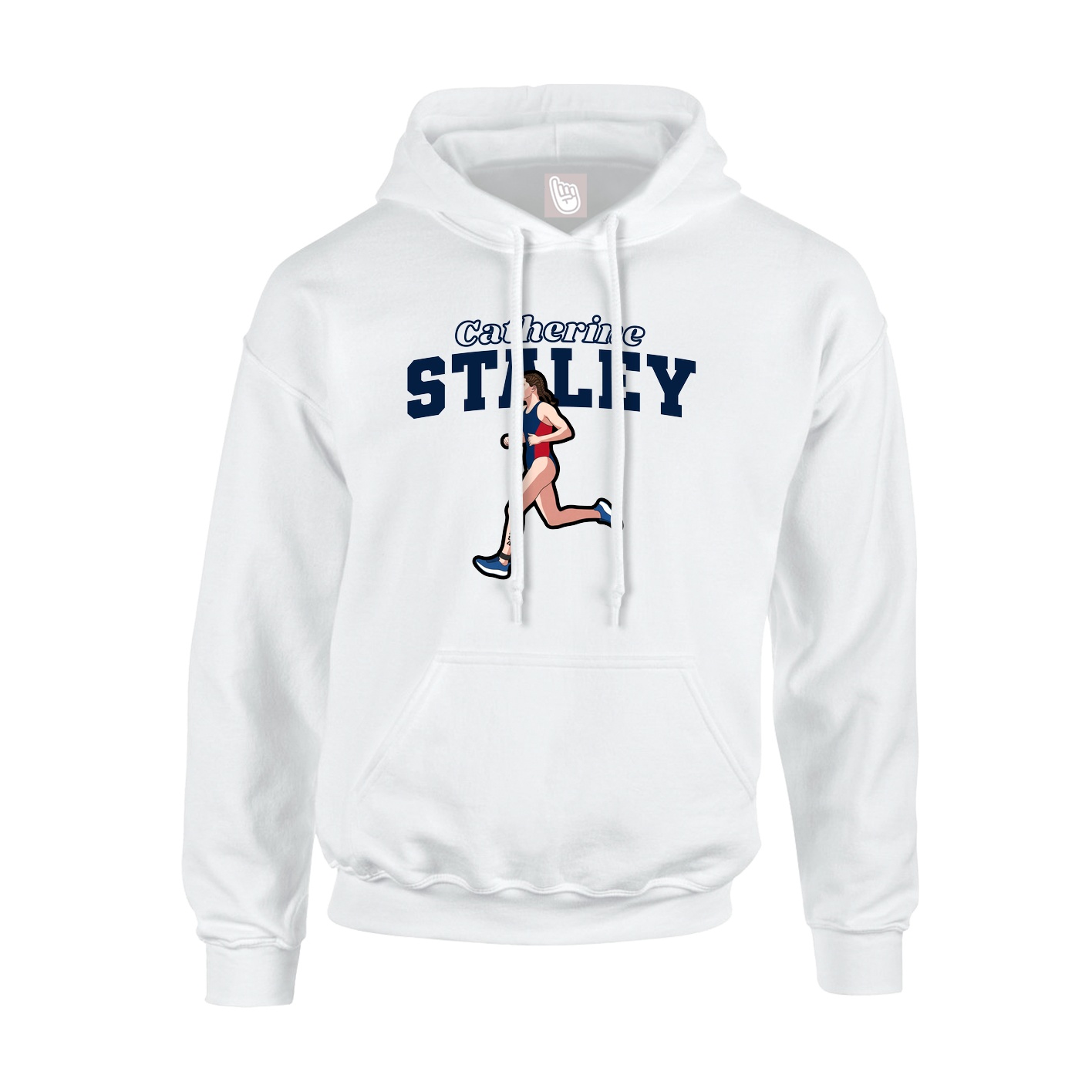 Youth Hoodie — Name Arch in White