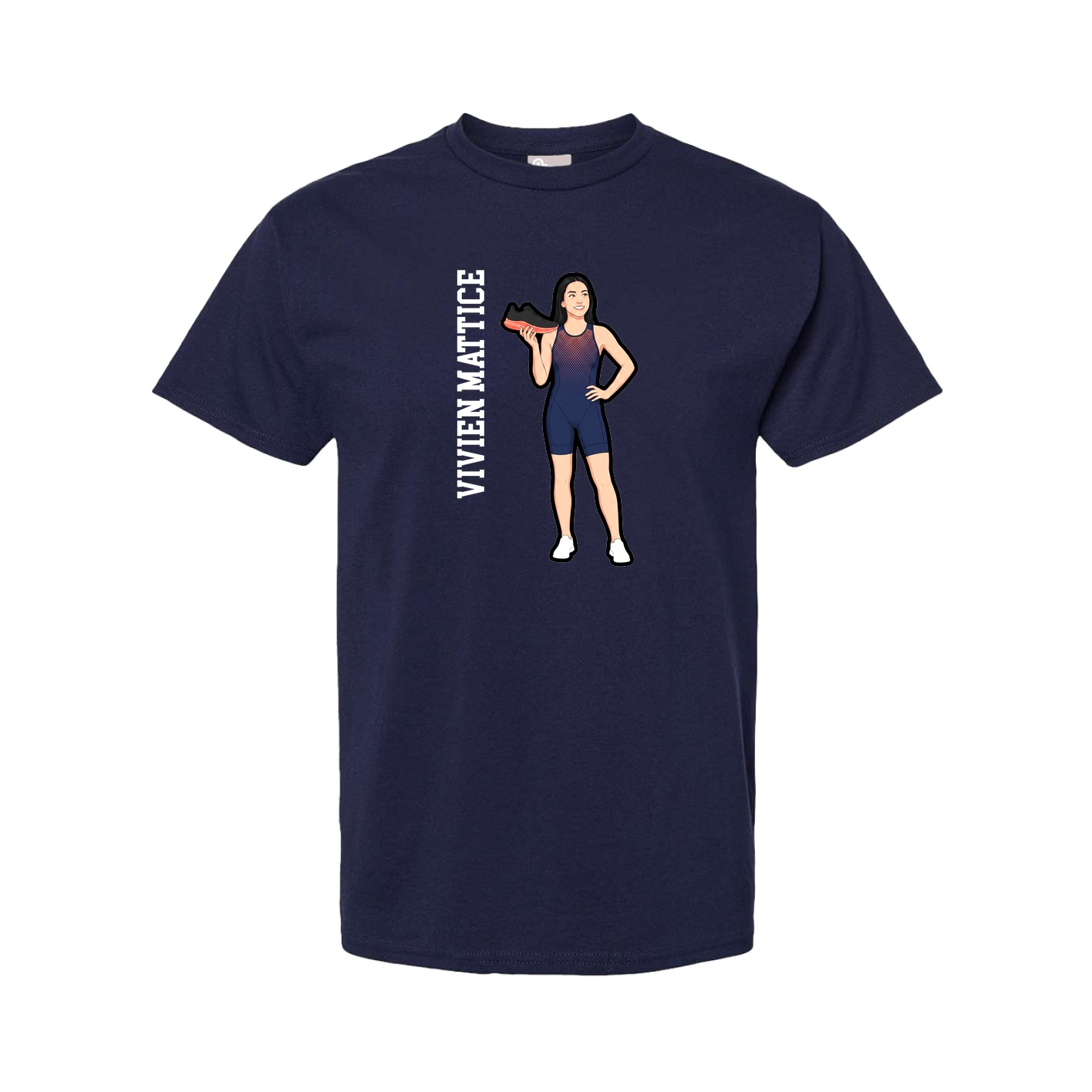 Tee — Name Vertical in Navy
