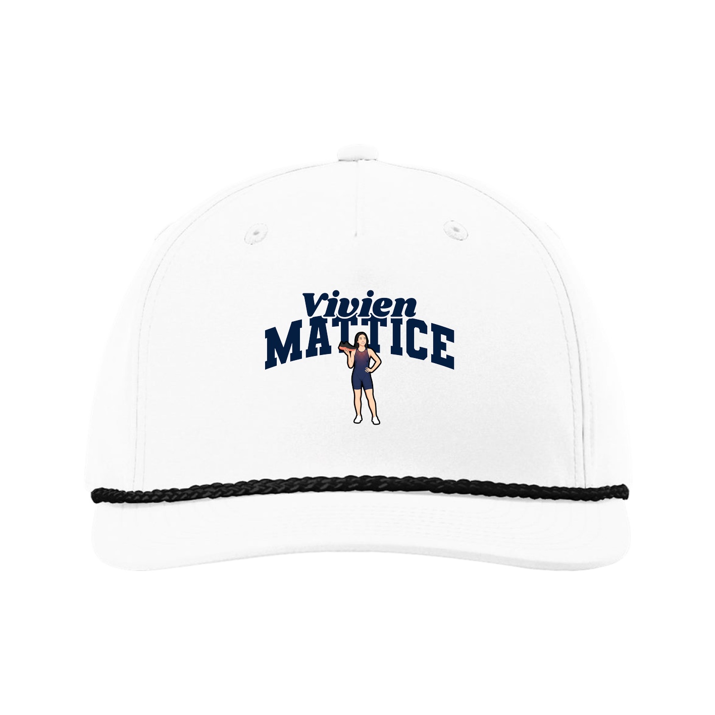 Five-Panel Classic Rope Cap — Signature Arch in White