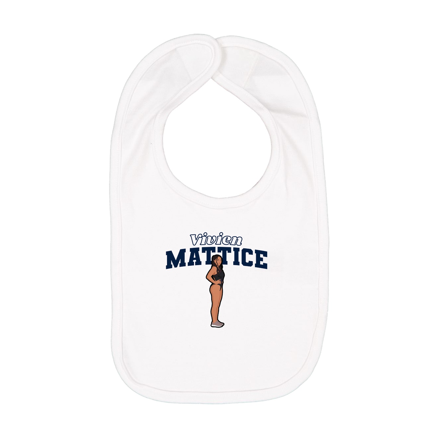 Infant Bib — Name Arch in White