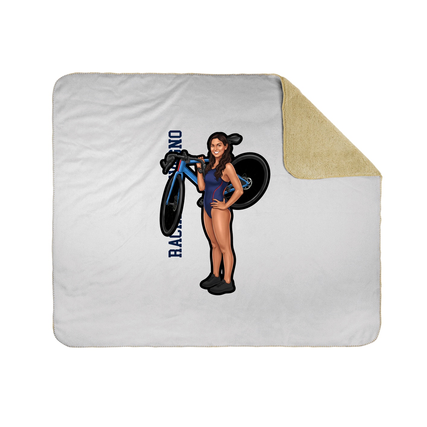 Throw Blanket — Name Vertical in White