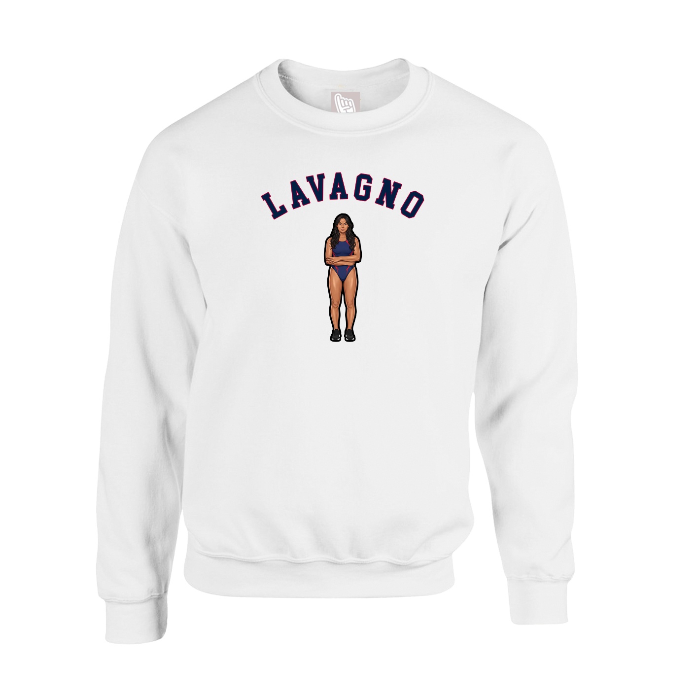 Fleece Crew — Shirsey Arch in White