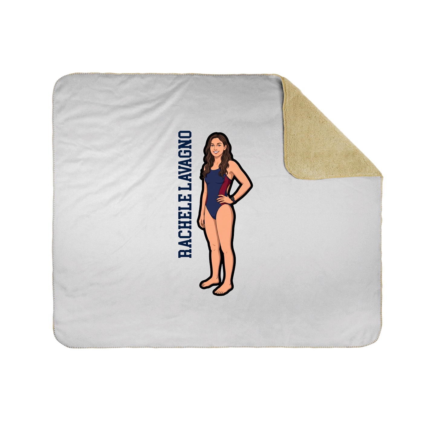 Throw Blanket — Name Vertical in White