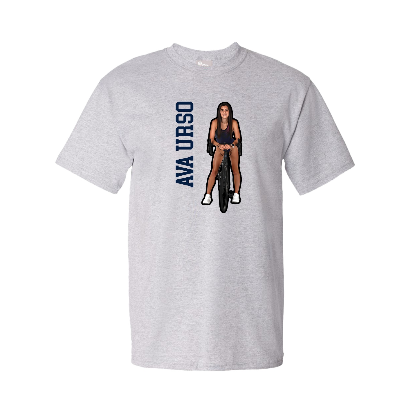 Youth Tee — Name Vertical in Grey