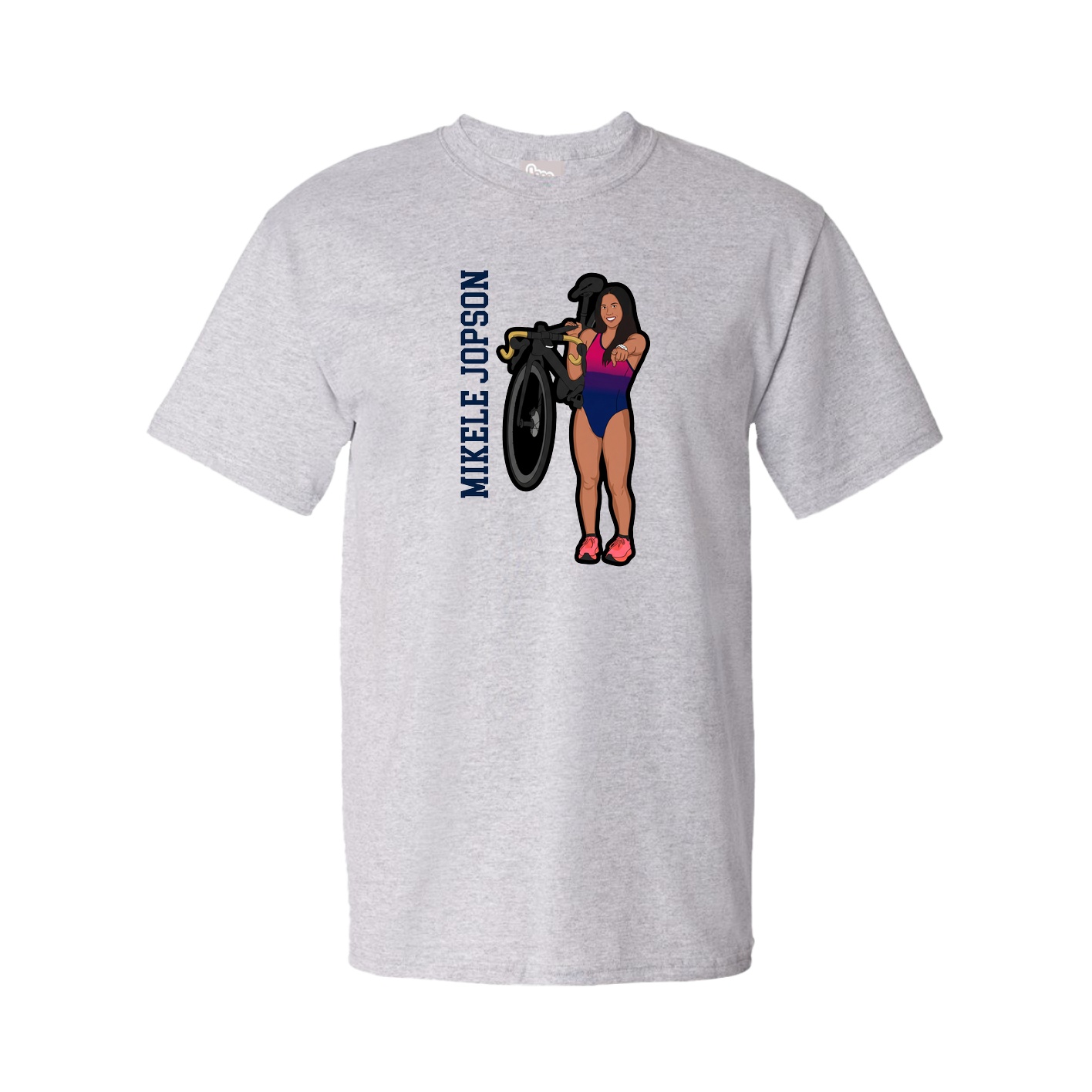 Tee — Name Vertical in Grey