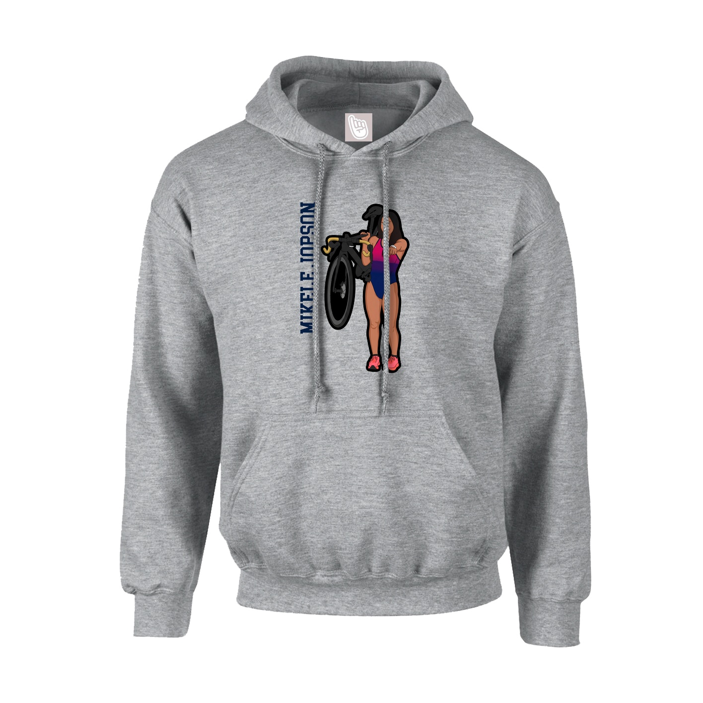 Youth Hoodie — Name Vertical in Grey