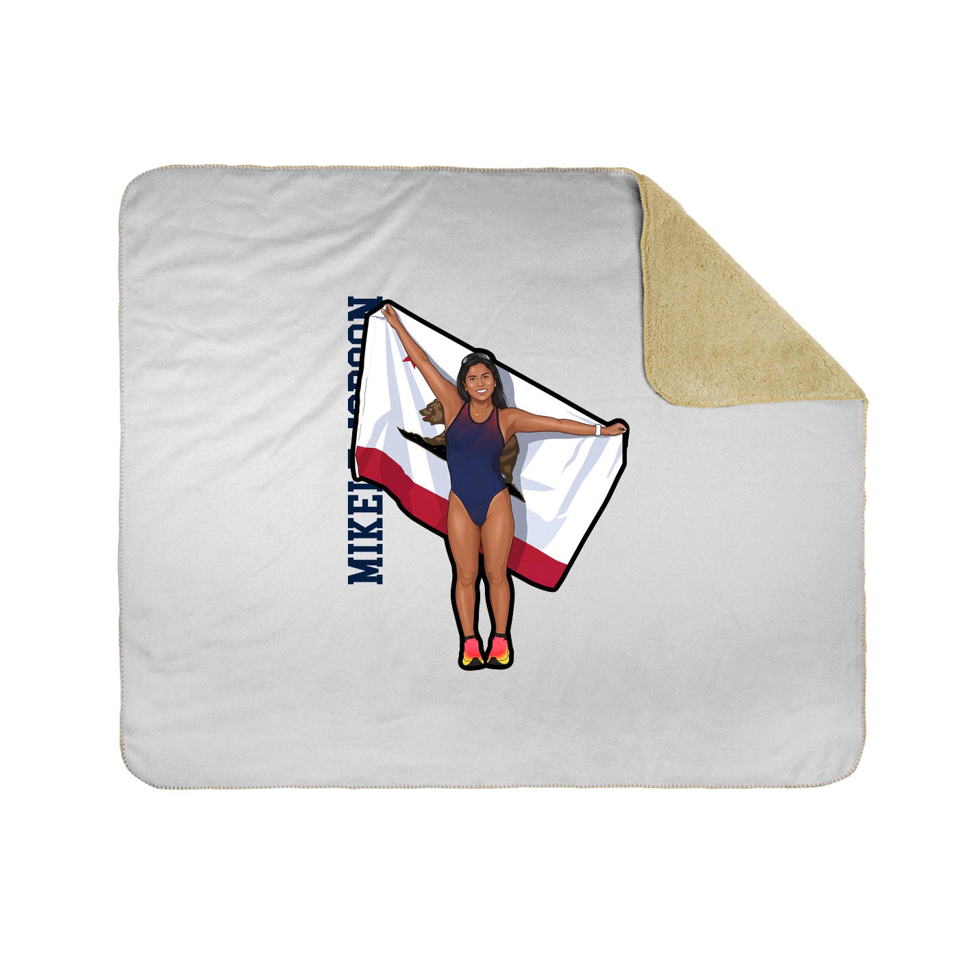 Throw Blanket — Name Vertical in White
