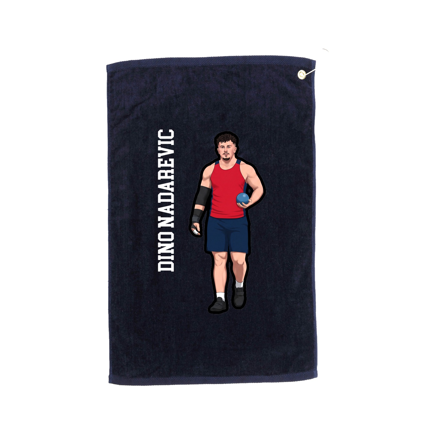 Golf Towel — Name Vertical in Navy