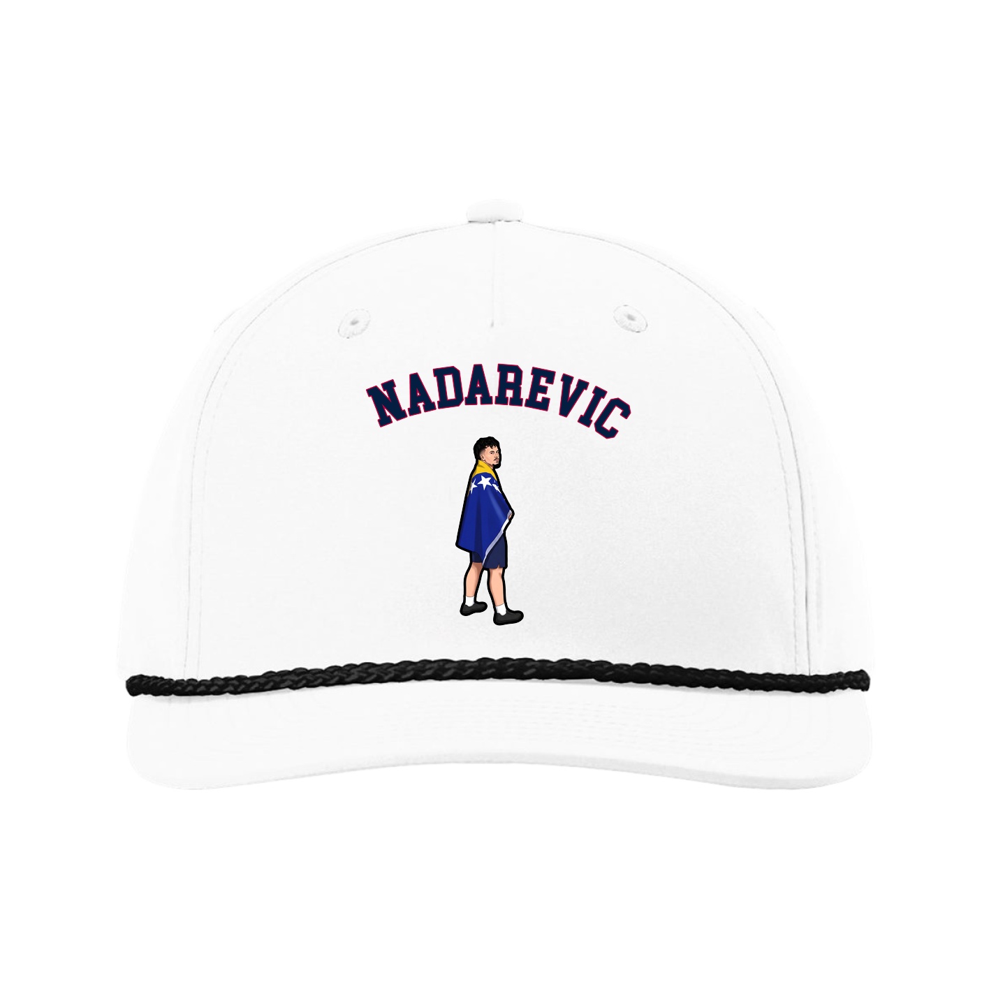 Five-Panel Classic Rope Cap — Shirsey Arch in White