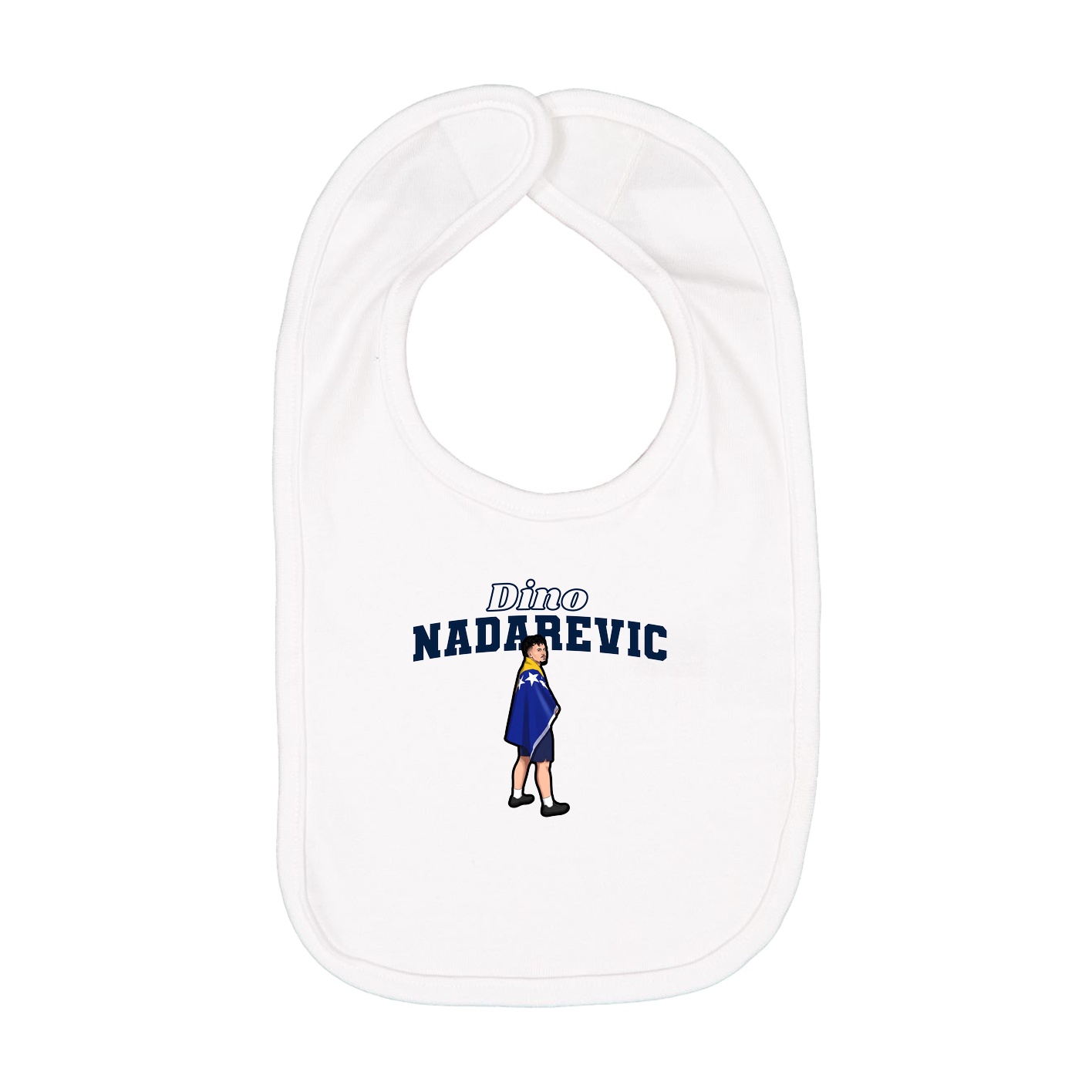 Infant Bib — Name Arch in White