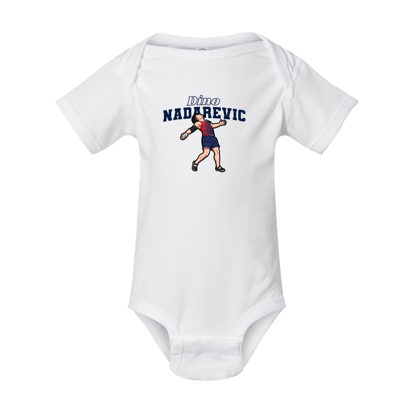 Baby Onesie — Name Arch in White