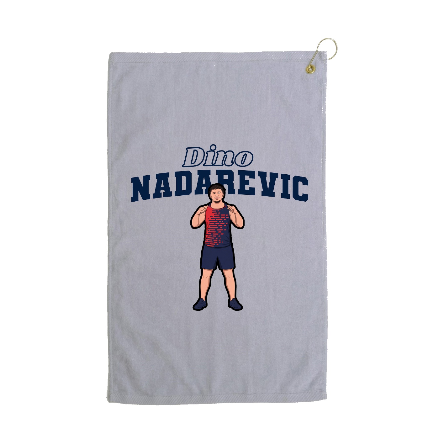 Golf Towel — Name Arch in Grey