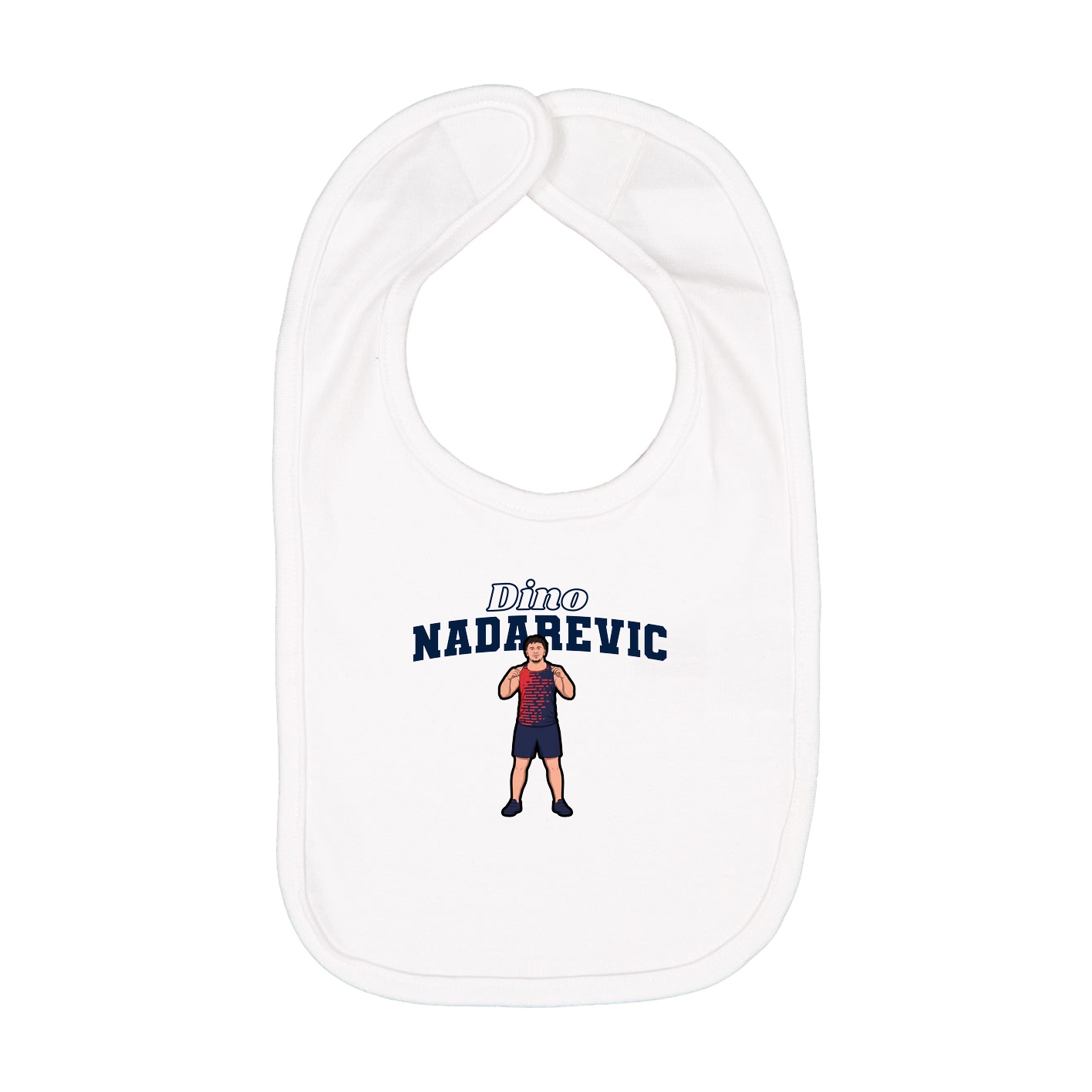Infant Bib — Name Arch in White