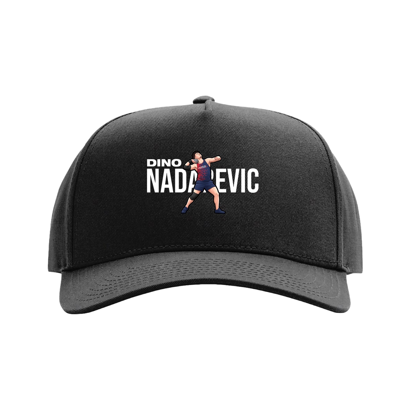 Full Fabric Five-Panel Champ Cap — Player Name in Black