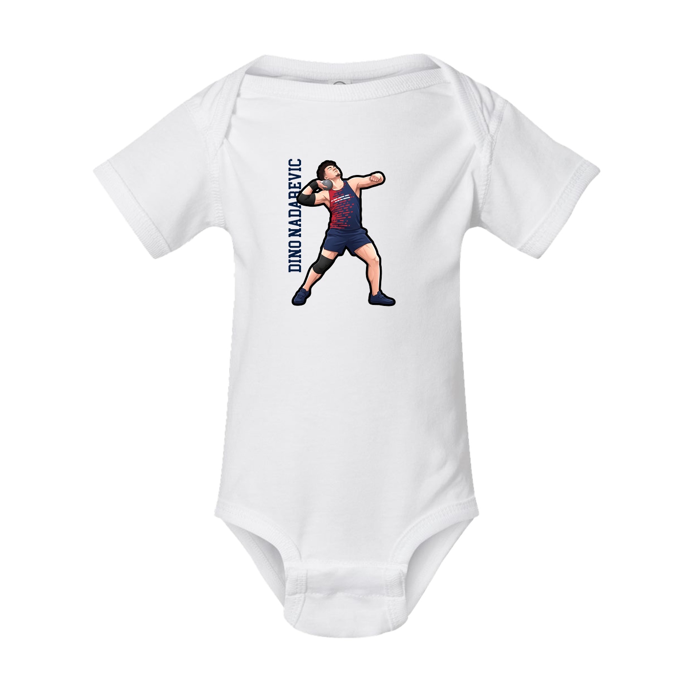 Baby Onesie — Name Vertical in White