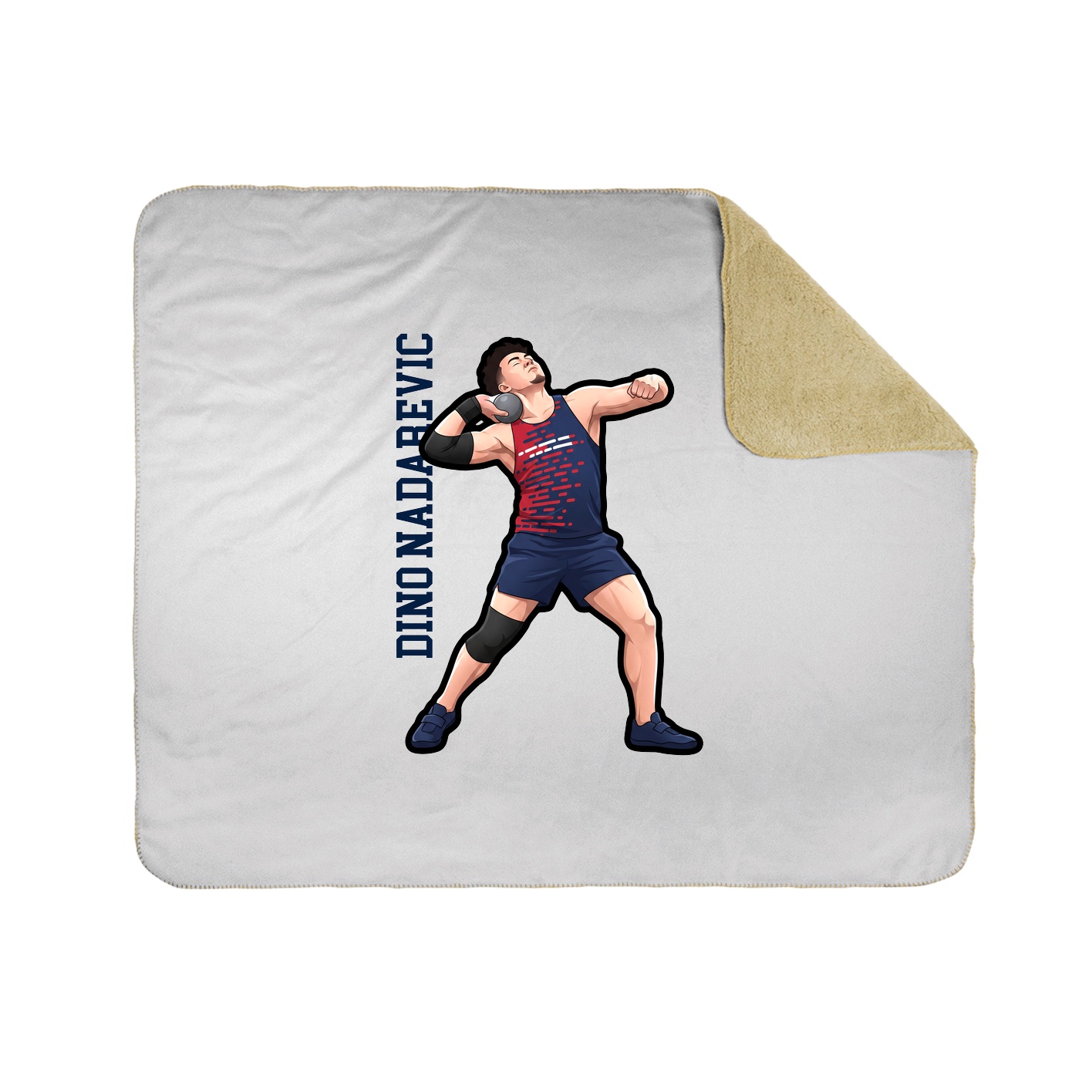 Throw Blanket — Name Vertical in White