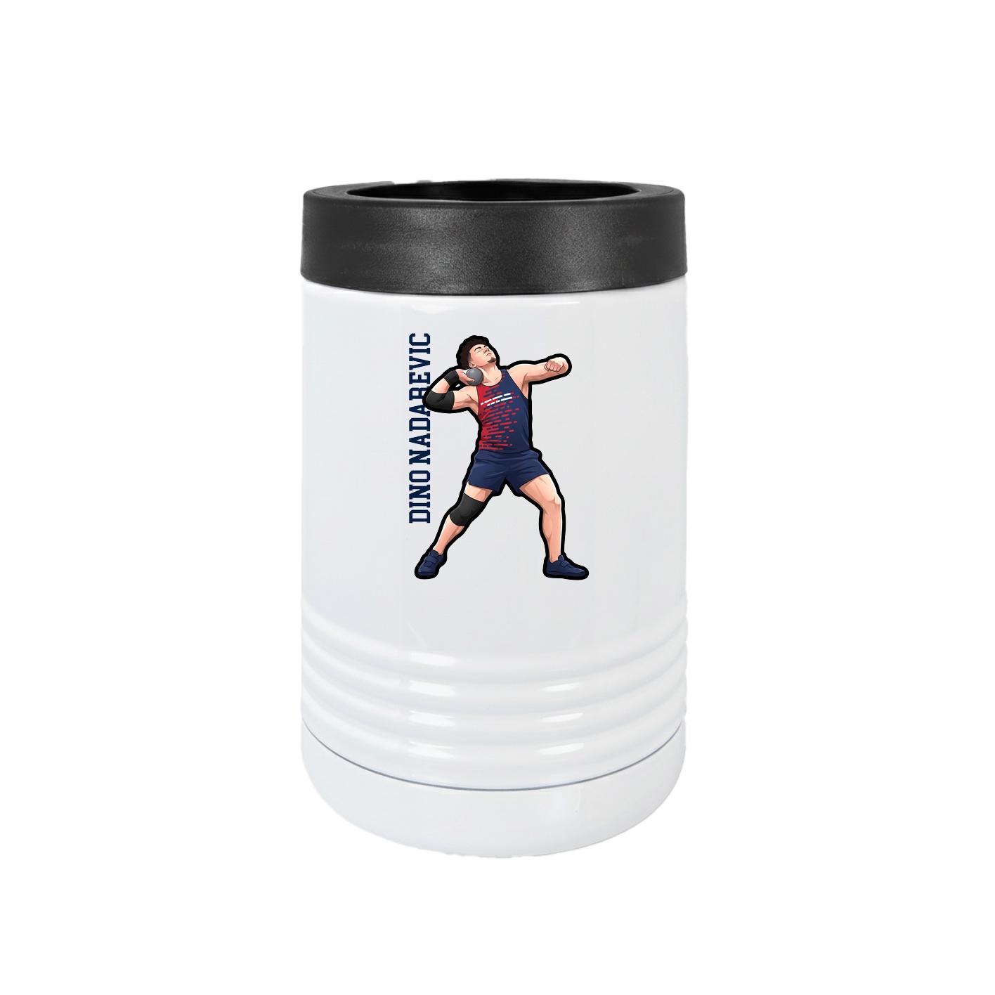 Beverage Holder — Name Vertical in White