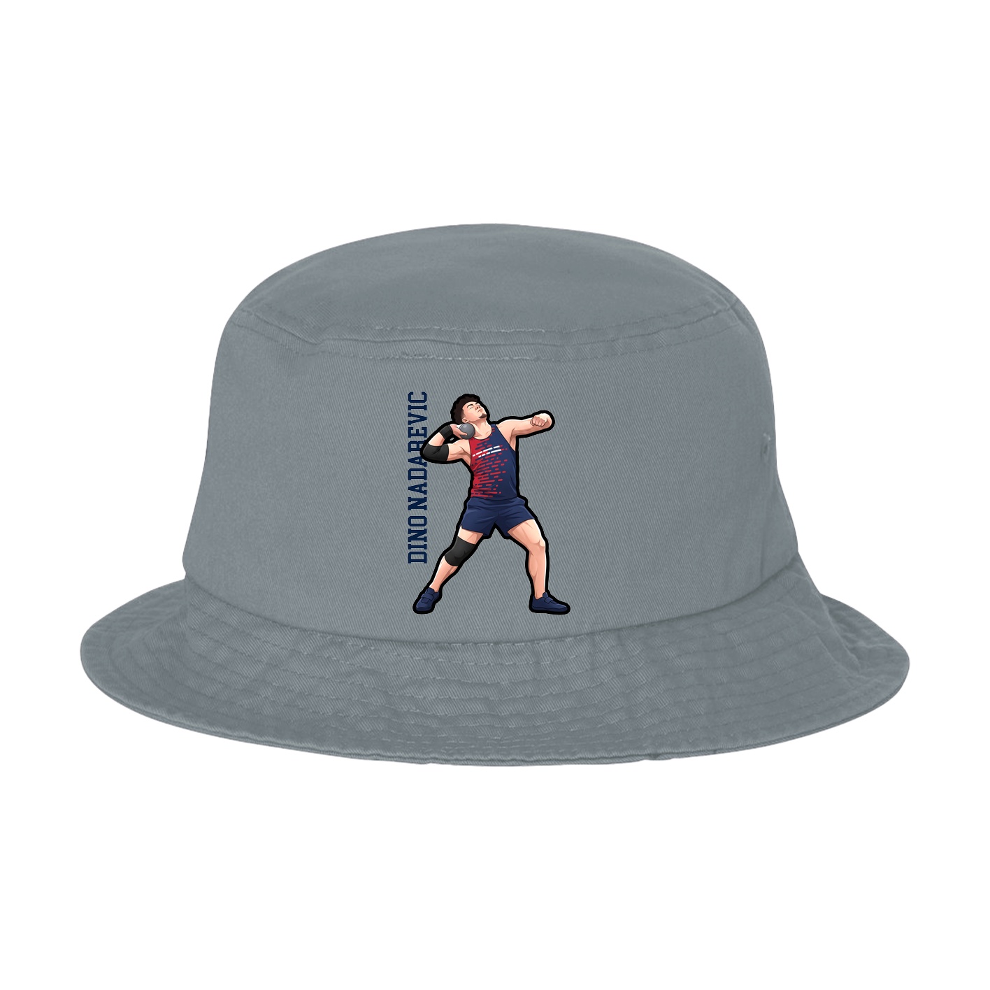 Bucket Cap — Name Vertical in Grey
