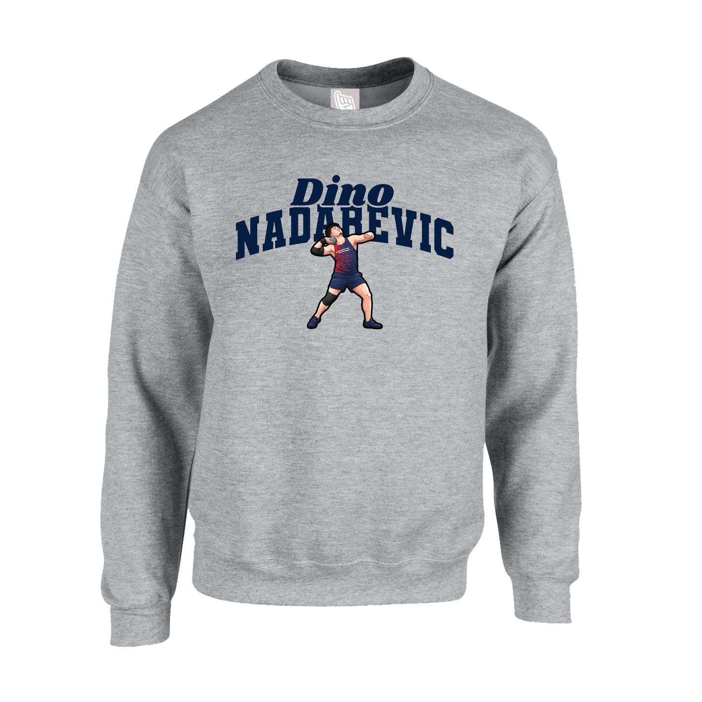 Fleece Crew — Signature Arch in Grey