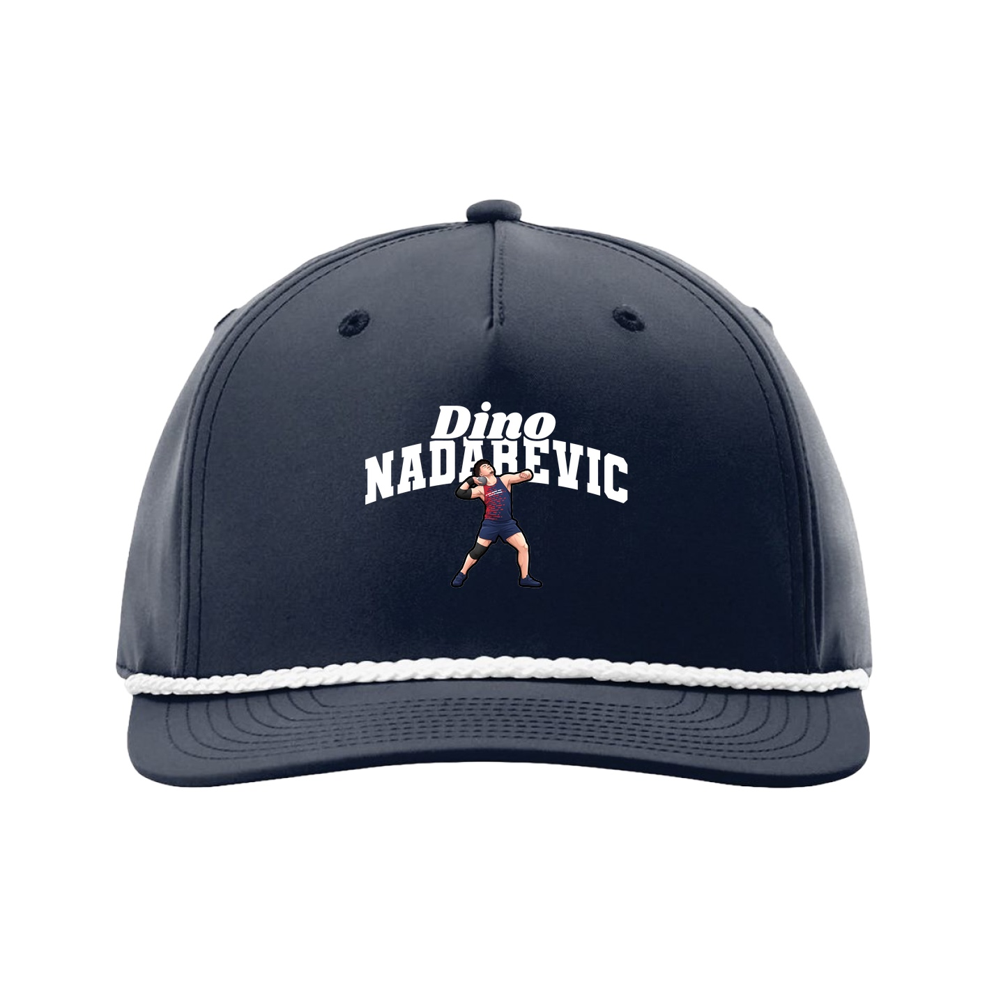 Five-Panel Classic Rope Cap — Signature Arch in Navy