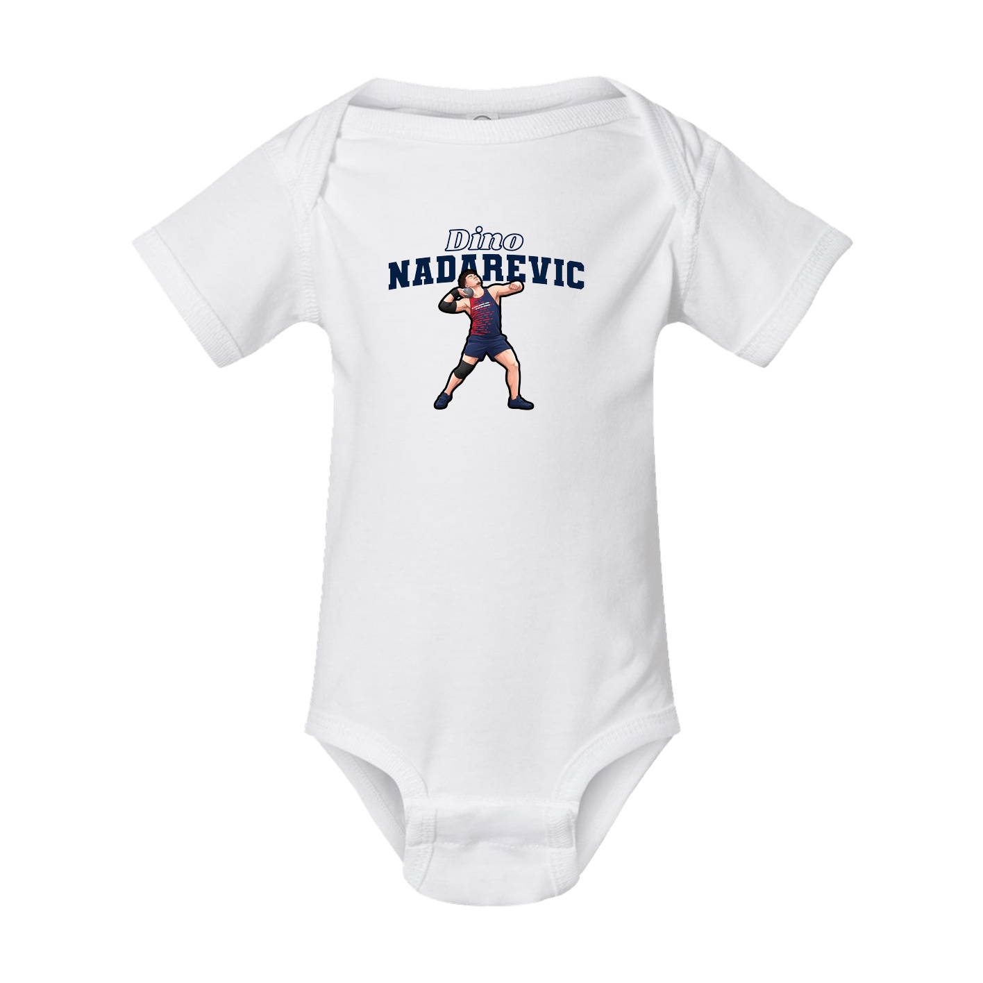 Baby Onesie — Name Arch in White