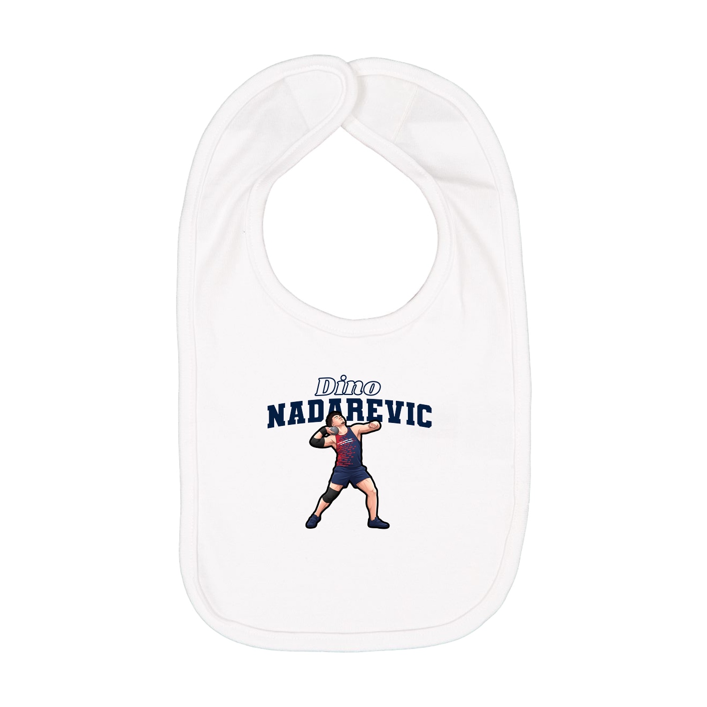 Infant Bib — Name Arch in White