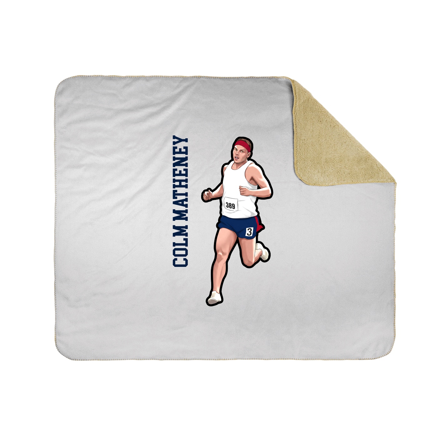 Throw Blanket — Name Vertical in White