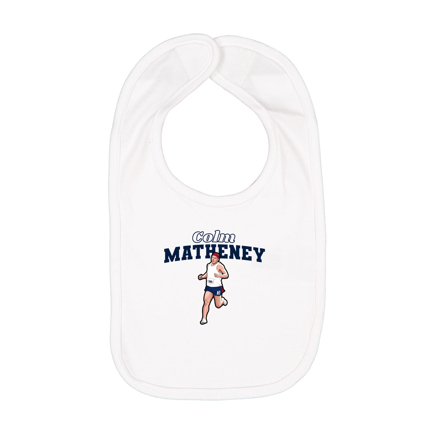Infant Bib — Name Arch in White