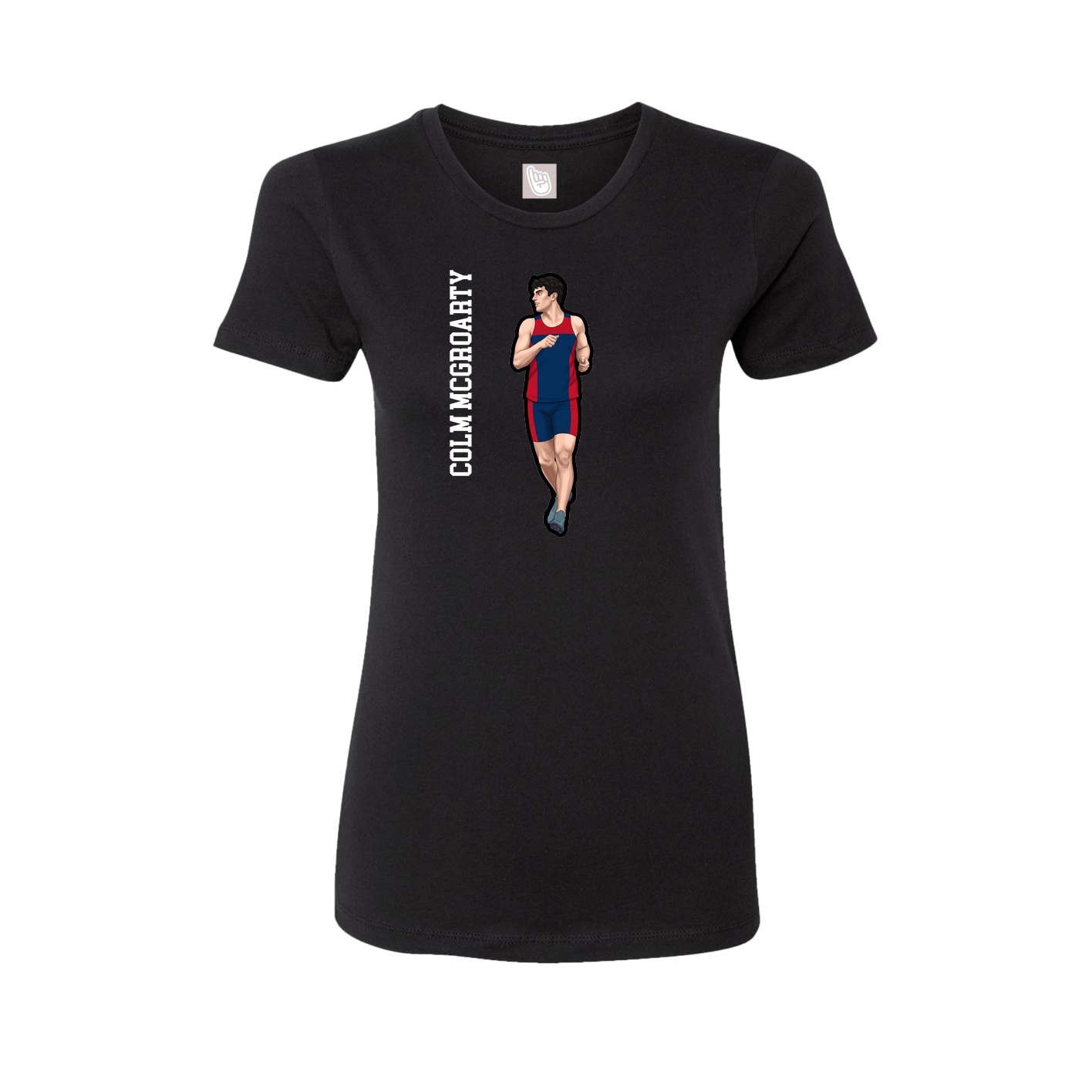 Fitted Women's Tee — Name Vertical in Black