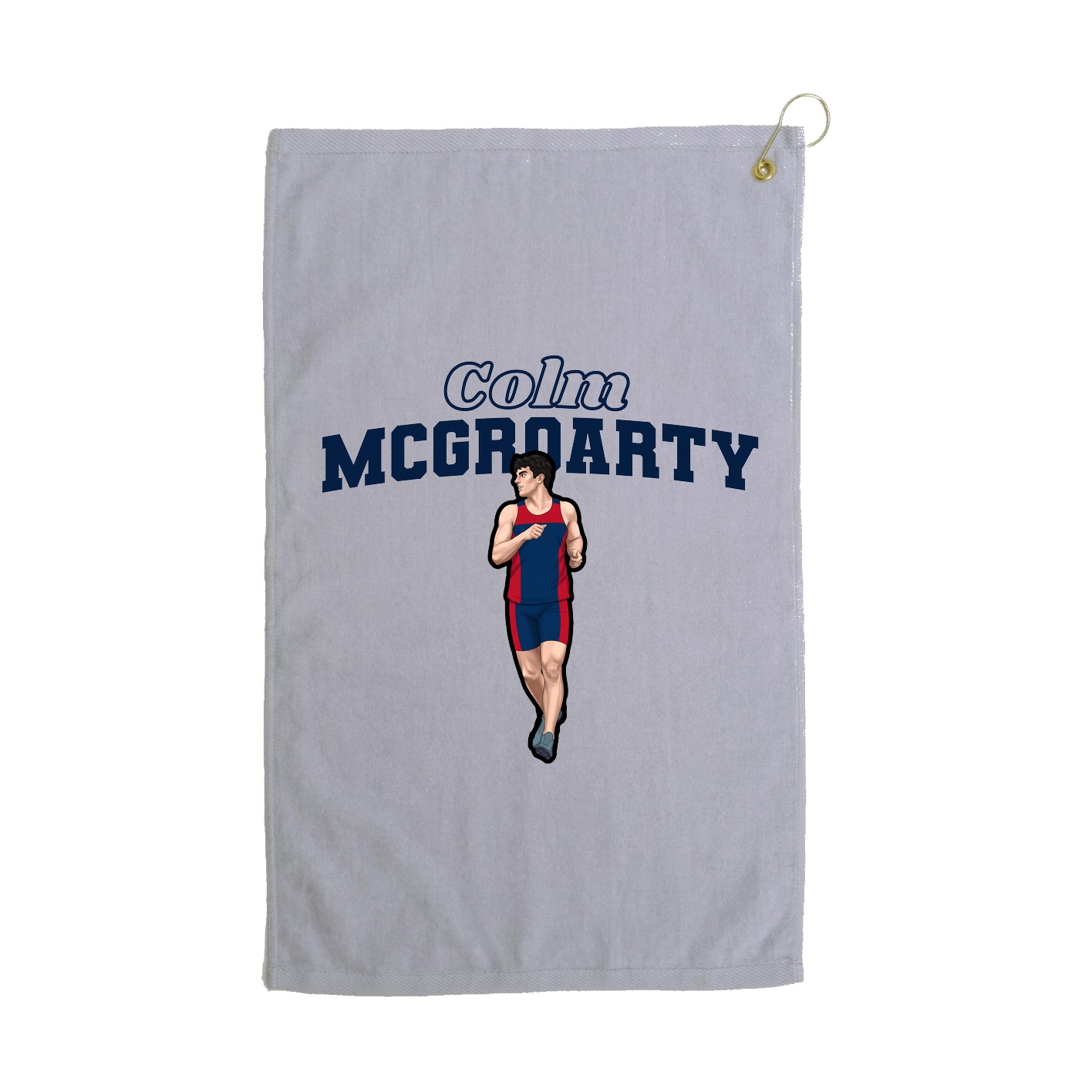 Golf Towel — Name Arch in Grey
