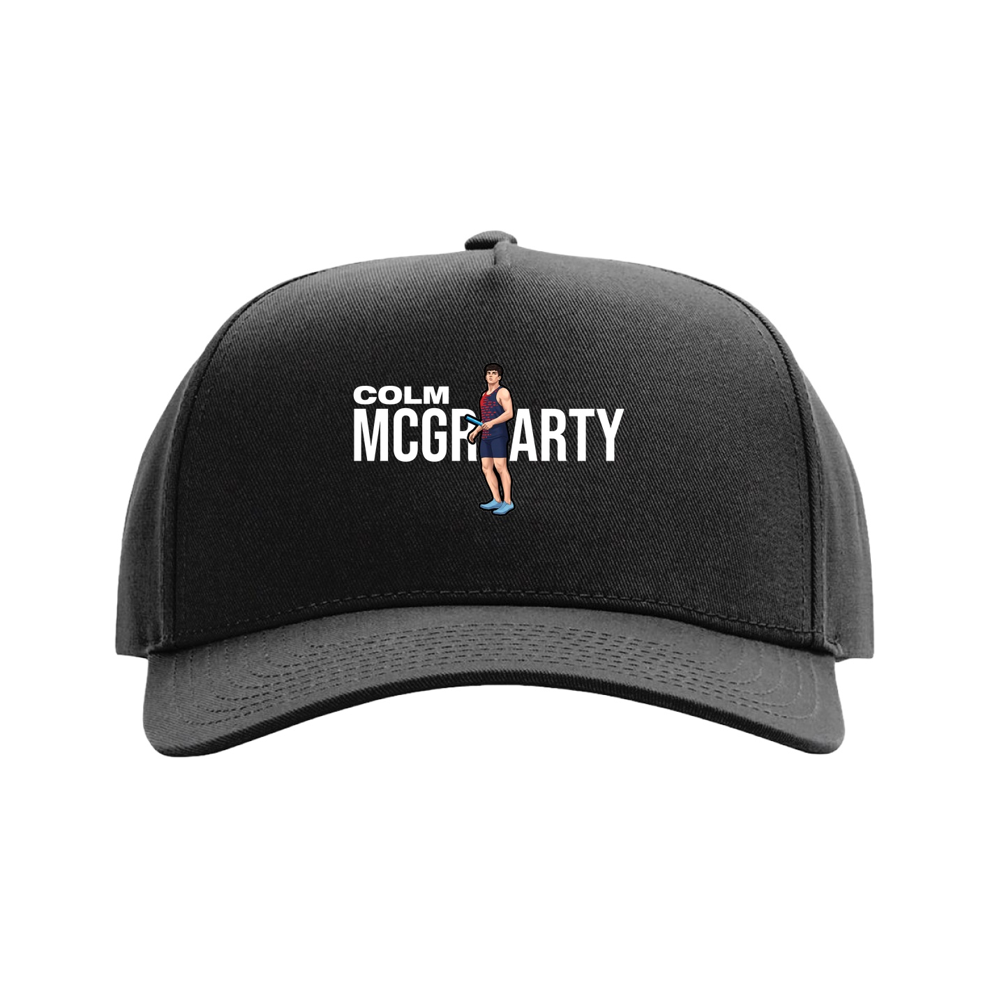 Full Fabric Five-Panel Champ Cap — Player Name in Black